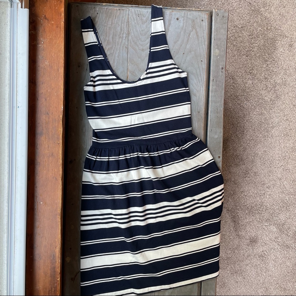 J Crew stripes fit & flare dress | size XS